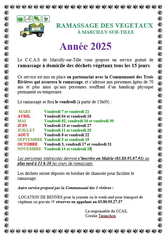 Ramassage des végétaux 2025